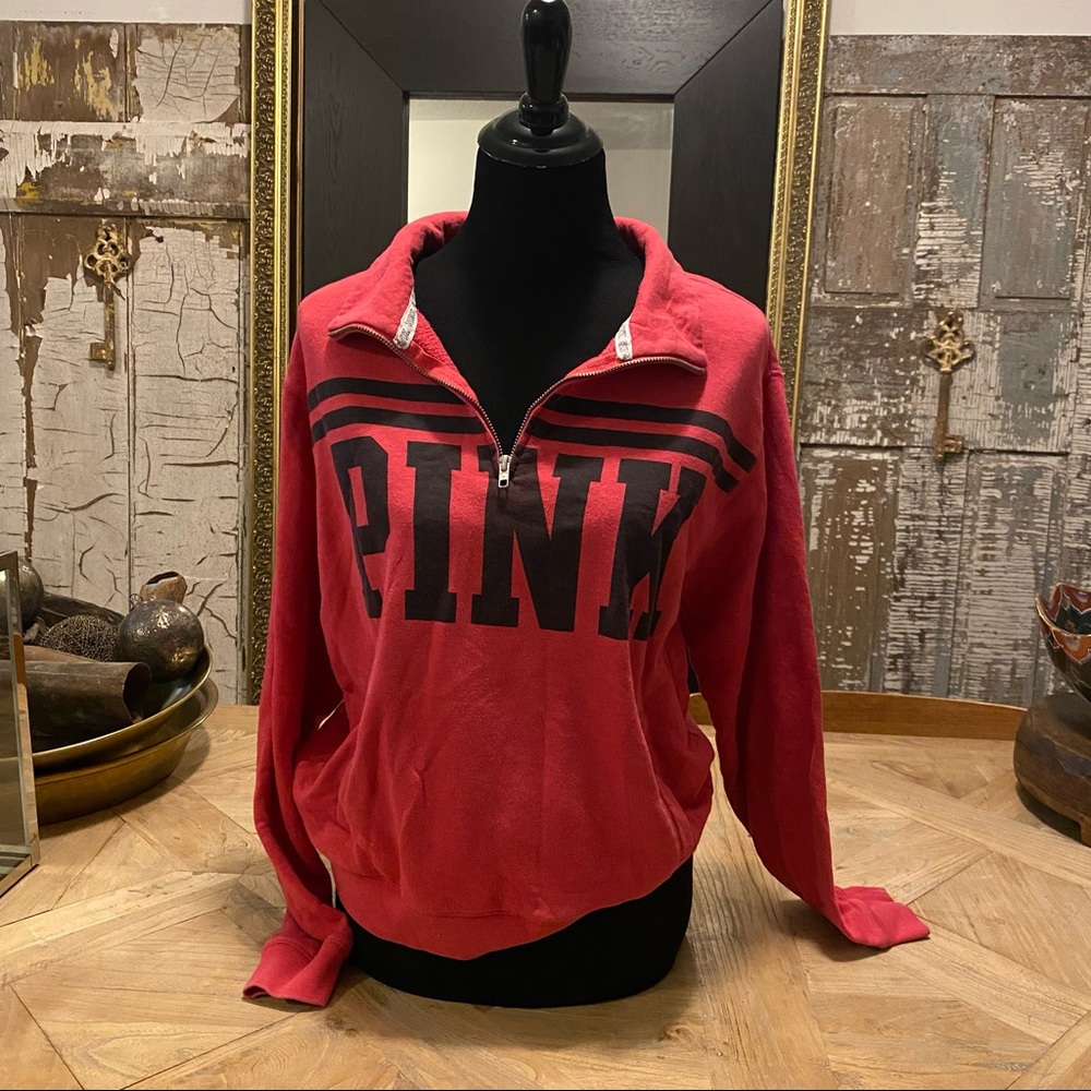 Pink quarter zip sweater